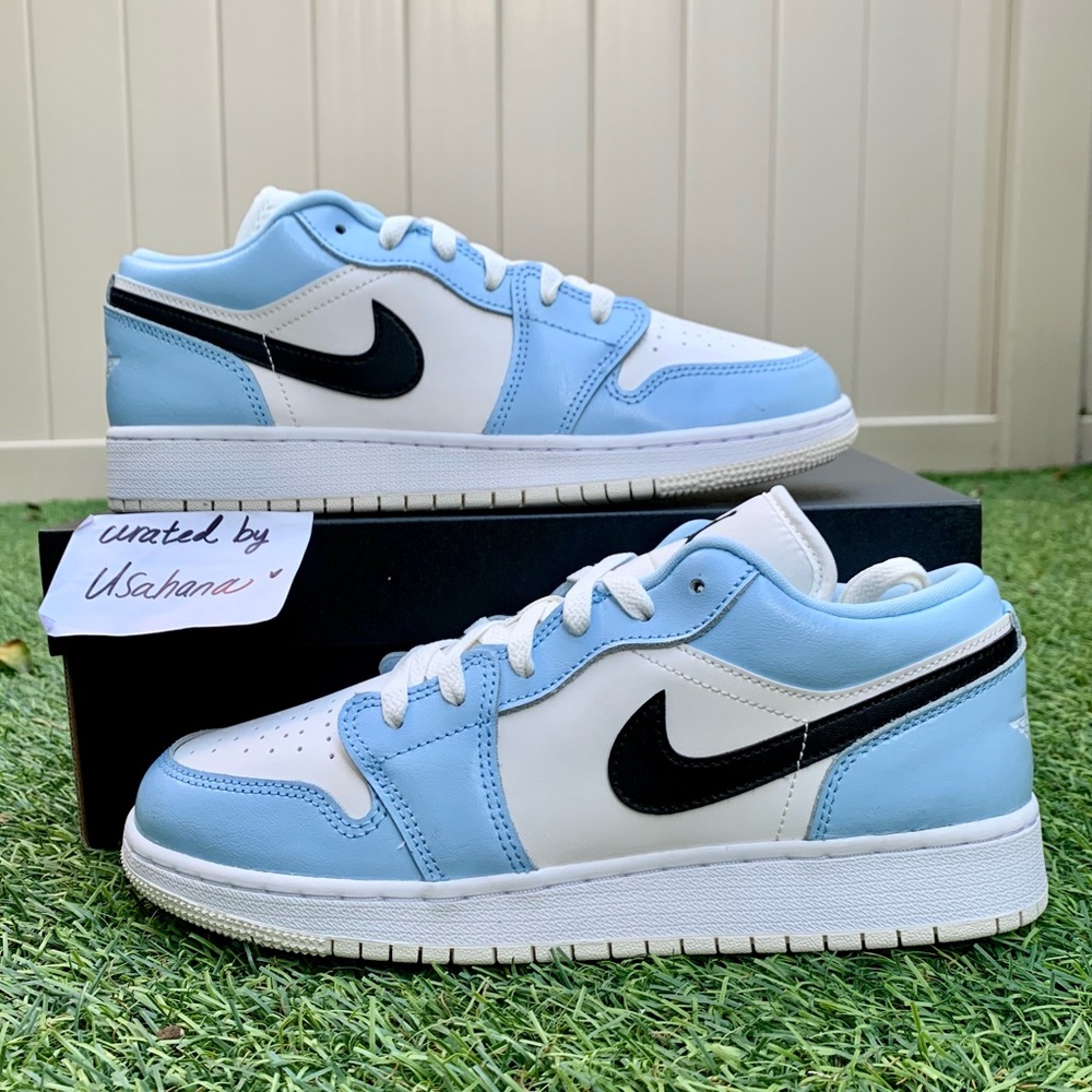 Nike Air Jordan 1 Low GS ice blue shoes ( big kids)